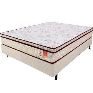 Cama Box Casal Colchão Molas Ensacadas + Box Microfibra 138x188x57cm BF Colchões