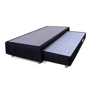 Cama Box Solteirão + Colchão Auxiliar Espuma D28 Bicama 97x203x37cm BF Colchões