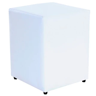 Puff Quadrado 35x35cm Decorativo Courvin Branco Bf Colchões