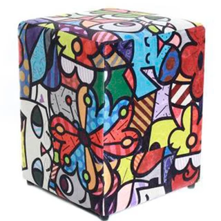 Puff Quadrado 45cm Decorativo Estampado Bf Colchões