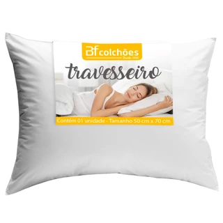 Travesseiro Macio de Fibras Siliconadas Lavável Toque Suave 50x70cm BF Colchões