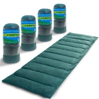 Kit 4 Colchonete Acampamento Camping Solteiro Pesca Retiro Ginástica 190x60cm Verde