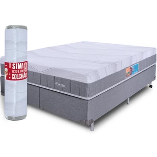 Cama Box Queen Colchão Vácuo Infinity 158x198x64 Premium BF Colchões