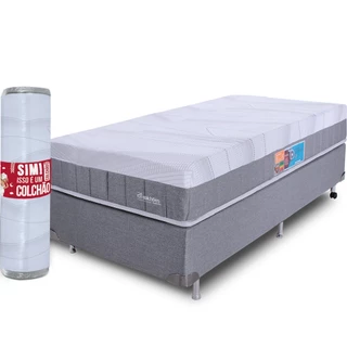 Cama Box Solteiro Colchão Vácuo Infinity 88x188x64 Premium BF Colchões