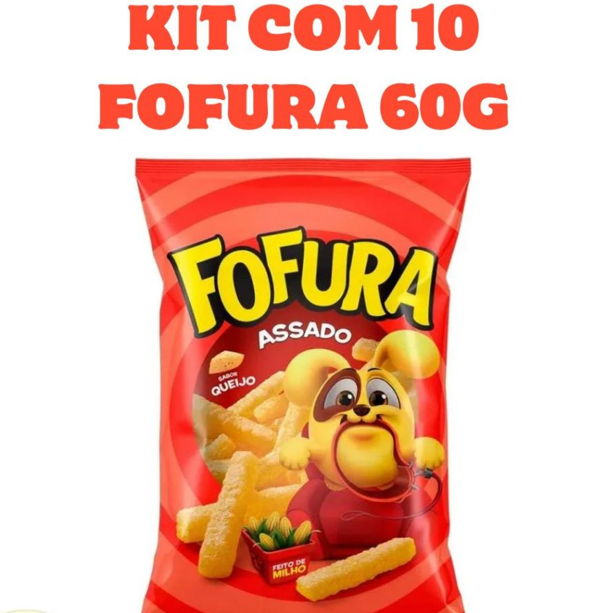 Kit com 10 salgadinhos Fofura Sabor queijo 60g