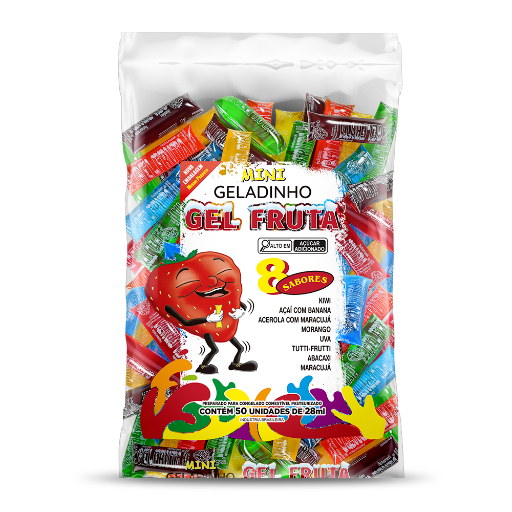 Geladinho Gel Fruta 25ML tam: Mini 50 unidades