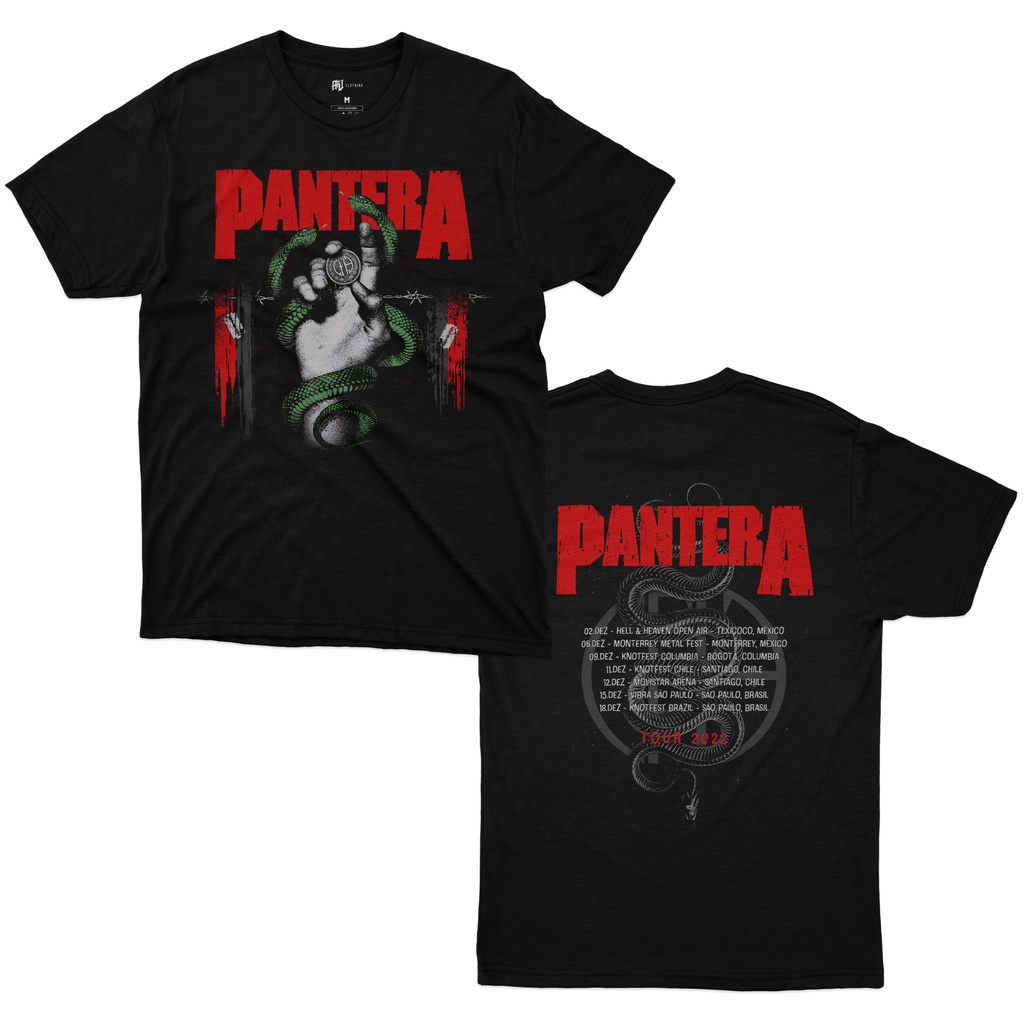 Camiseta Pantera Tour 2022 Estampa Frente E Costas 100% Algodão