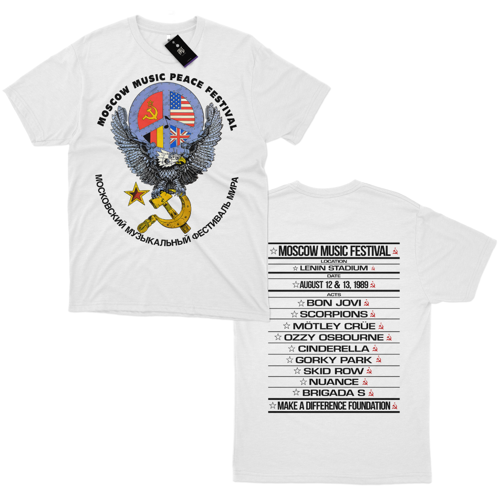 ゴ*ン様 MOSCOW MUSIC PEACE FESTIVAL Tシャツ Camiseta Moscow Music Peace Festival 1989 Vintage 100% Algodão