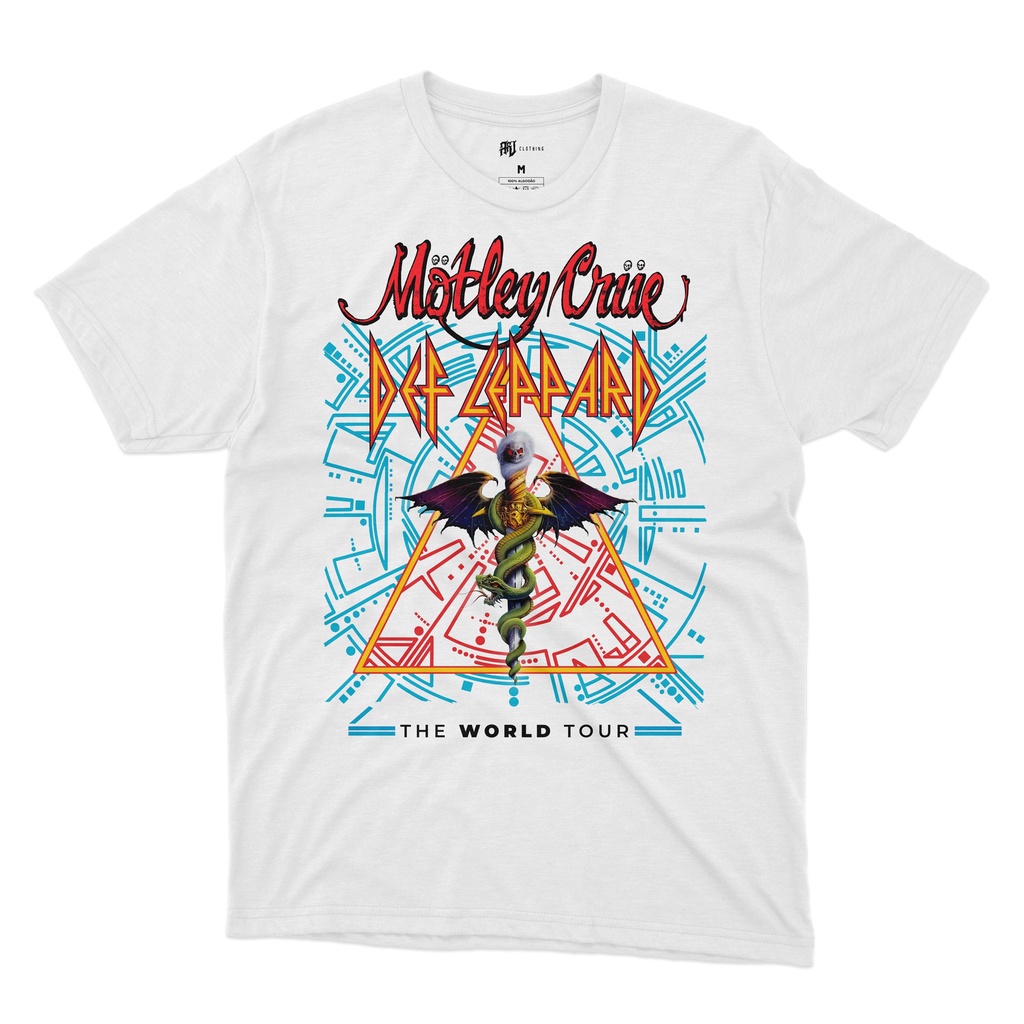 Def Leppard　モトリークルー　Tシャツ Camiseta Motley Crue Def Leppard Tour 2023 Brasil 100% Algodão
