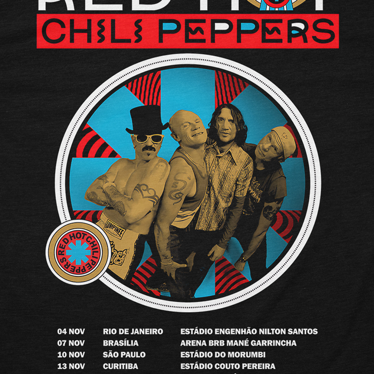 Camiseta Red Hot Chili Peppers Modern Tour 2023 Brasil Rhcp 100