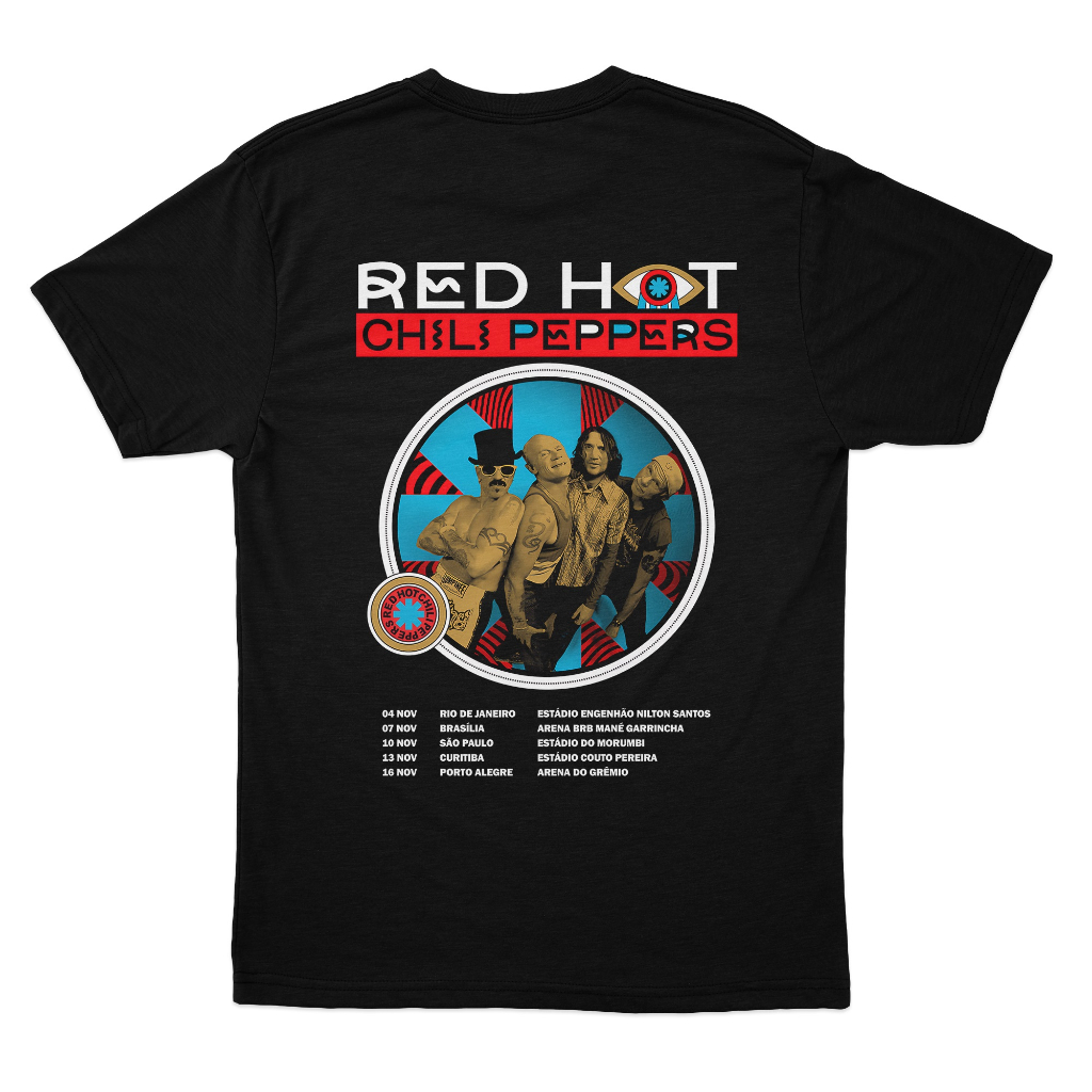 red hot chili peppers Tシャツ Lサイズ 2023 Camiseta Red Hot Chili Peppers Modern Tour 2023 Brasil Rhcp 100