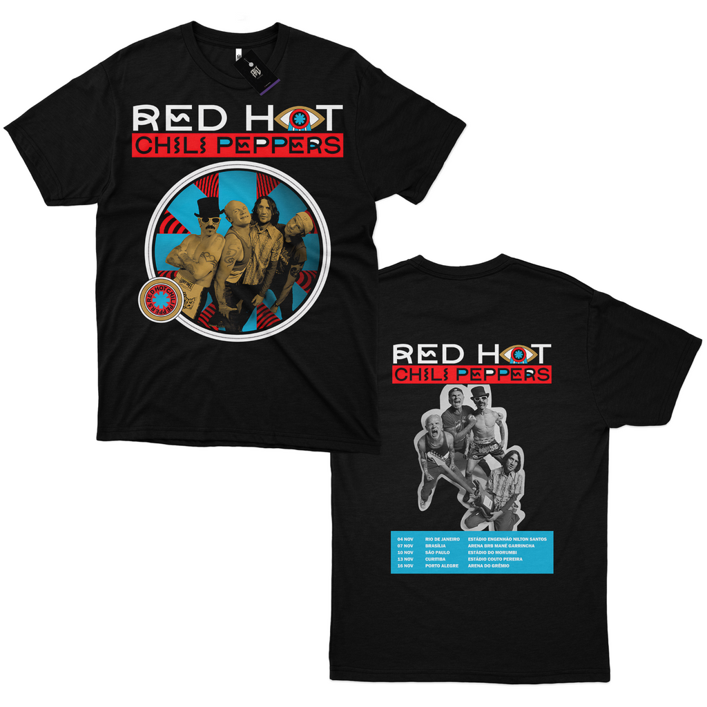 Camiseta Red Hot Chilli Peppers Tour 2023 Brasil RHCP 100% Algodão