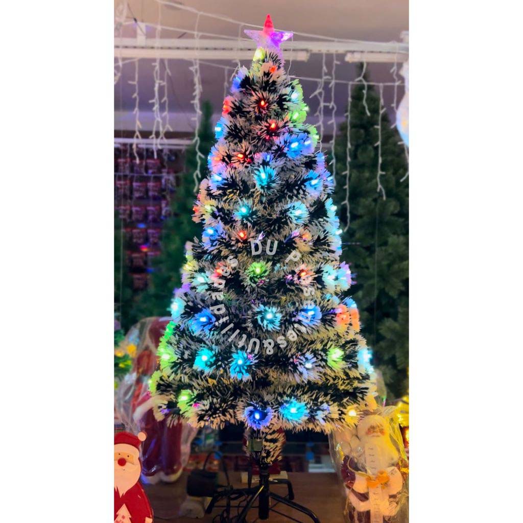 Árvore de Natal LED Fibra Ótica Nevada Luzes Colorida