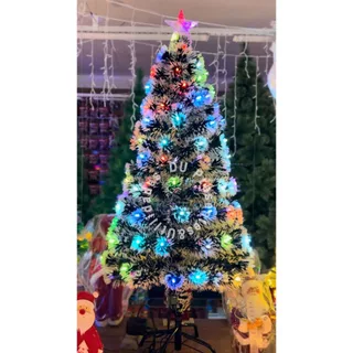 Árvore de Natal LED Fibra Ótica Nevada Luzes Colorida Bivolt Enfeite Natalino