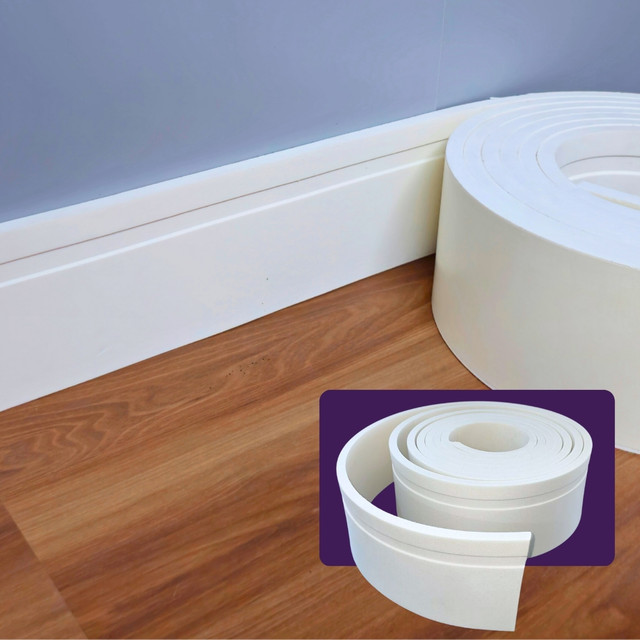 Rodapé Adesivo EVA 2M Flexível 7CM À Prova D'água Parede Moldura Friso ...
