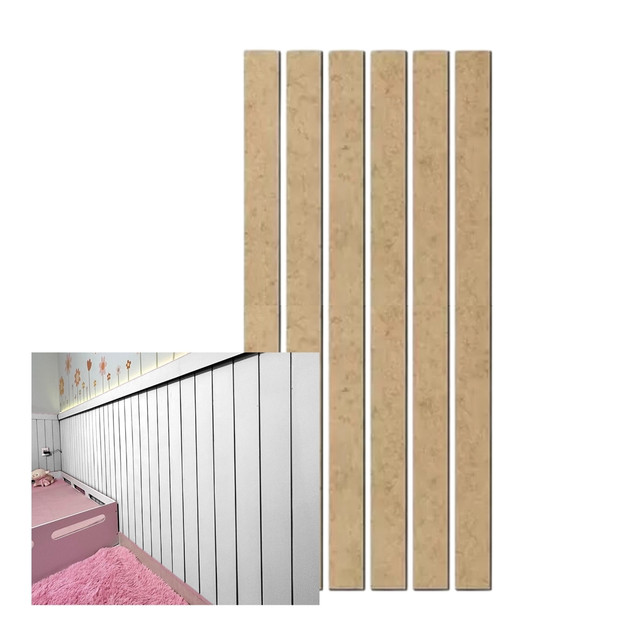 45UN Ripa Madeira Crua MDF 120x5 Ripado Painel Shiplap