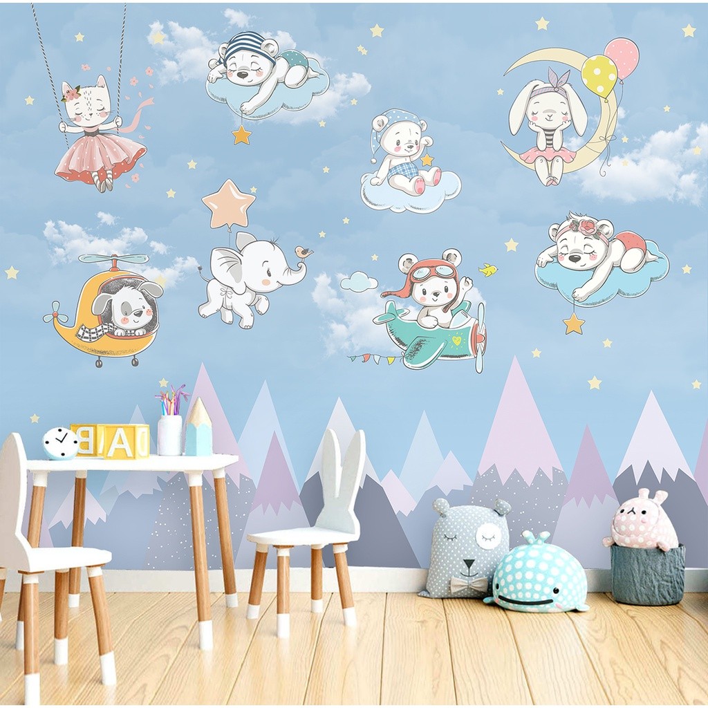 Papel de Parede Infantil Safari Quarto de Bebê e Criança Unissex 1m² ...