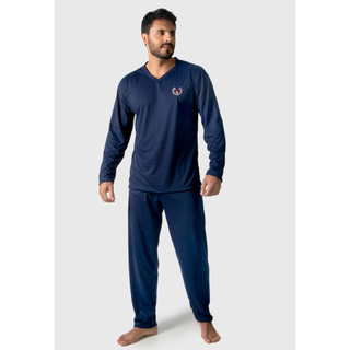 Pijama Longo Adulto Masculino Manga Comprida E Calça Rcl Modas em Oferta na Shopee