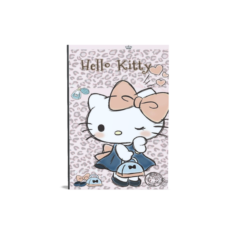 Kit 2 Caderno Brochura Hello Kitty Pequeno 96 Folhas Capa Dura 