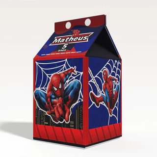Caixinha Milk Homem Aranha Spider para Festa Personalizada - Lembrancinha para Festa