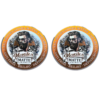 02 cera Modeladora monster barber Efeito Matte Caramelo 120g Cabelo e barba!