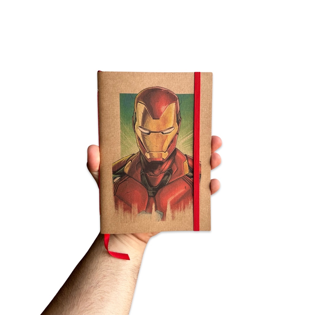 Sketchbook Caderno Homem de Ferro Iron Man Tony Stark com Elástico e ...
