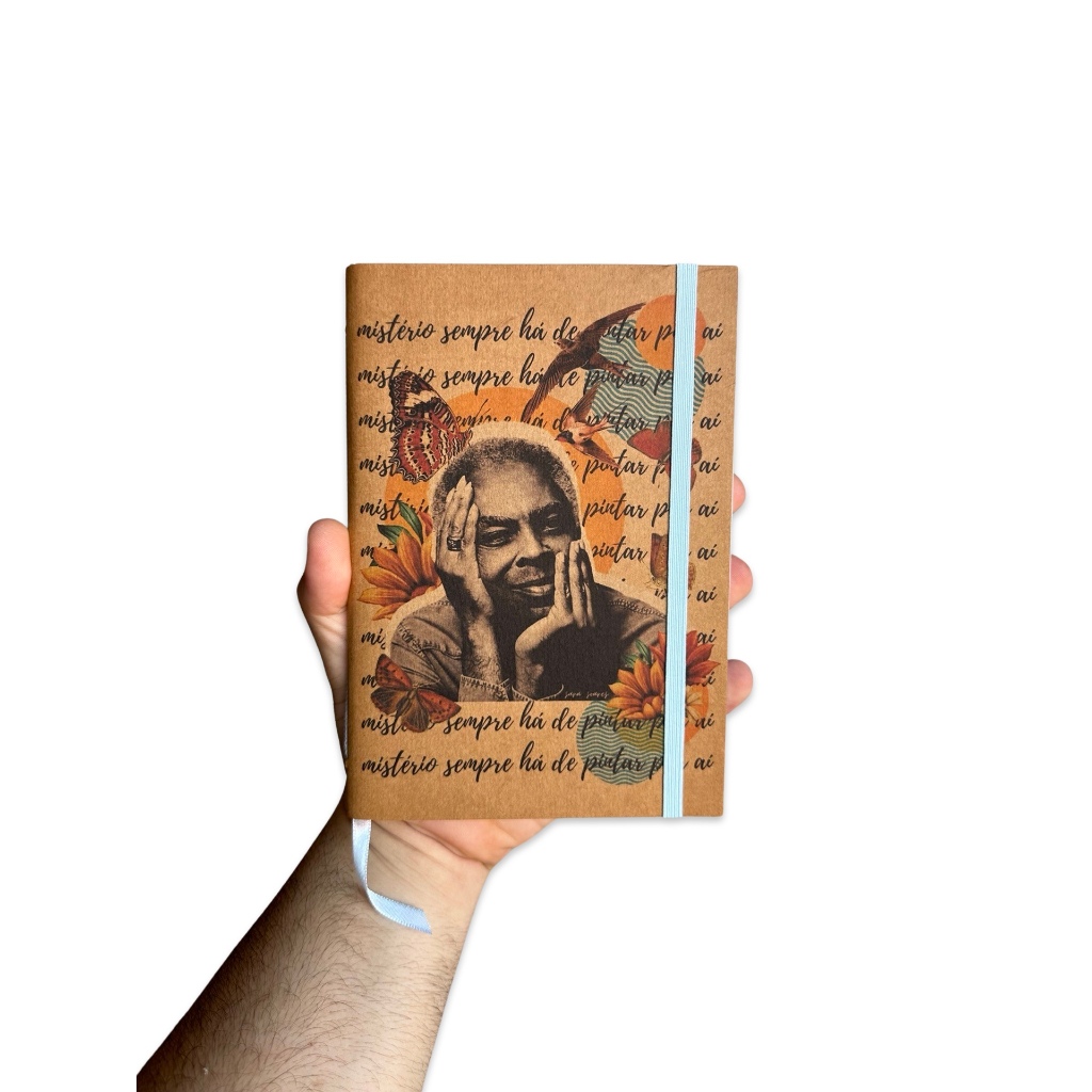 Sketchbook Caderno Gilberto Gil com Elástico e Marca Página Aquarela