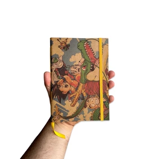 Sketchbook Caderno Dragon Ball Z Goku com Elástico e Marca Página Aquarela