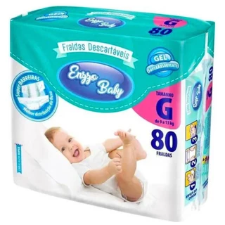 Fralda Infantil Enzzo Baby Híper G Com 80 Unidades em Oferta na Shopee