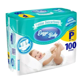 Fralda Infantil Enzzo Baby Híper P Com 100 Unidades em Oferta na Shopee