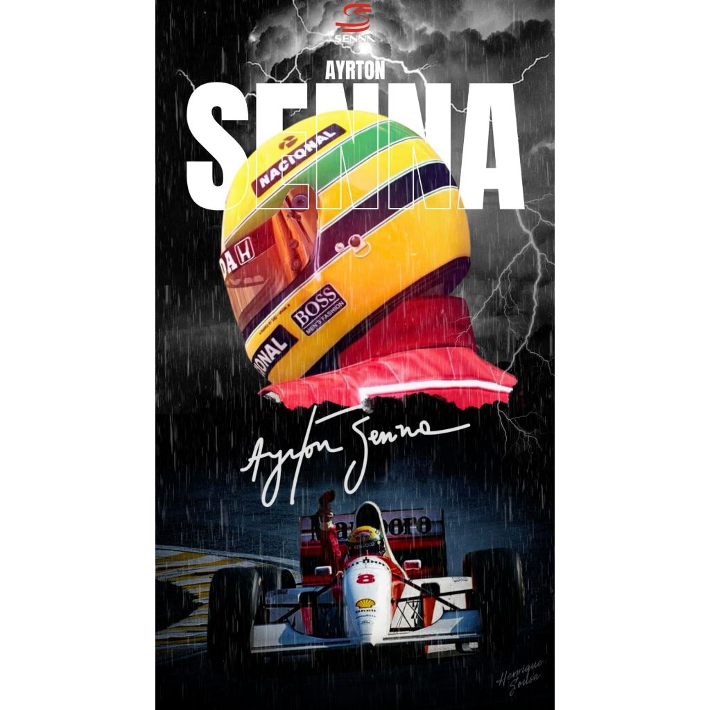 Adesivo de Coluna de Porta Carro Ayton Senna mod K004