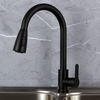 Torneira Cozinha Gourmet Misturador Monocomando Preto Fosco De áGua Quente Fria úNico Buraco