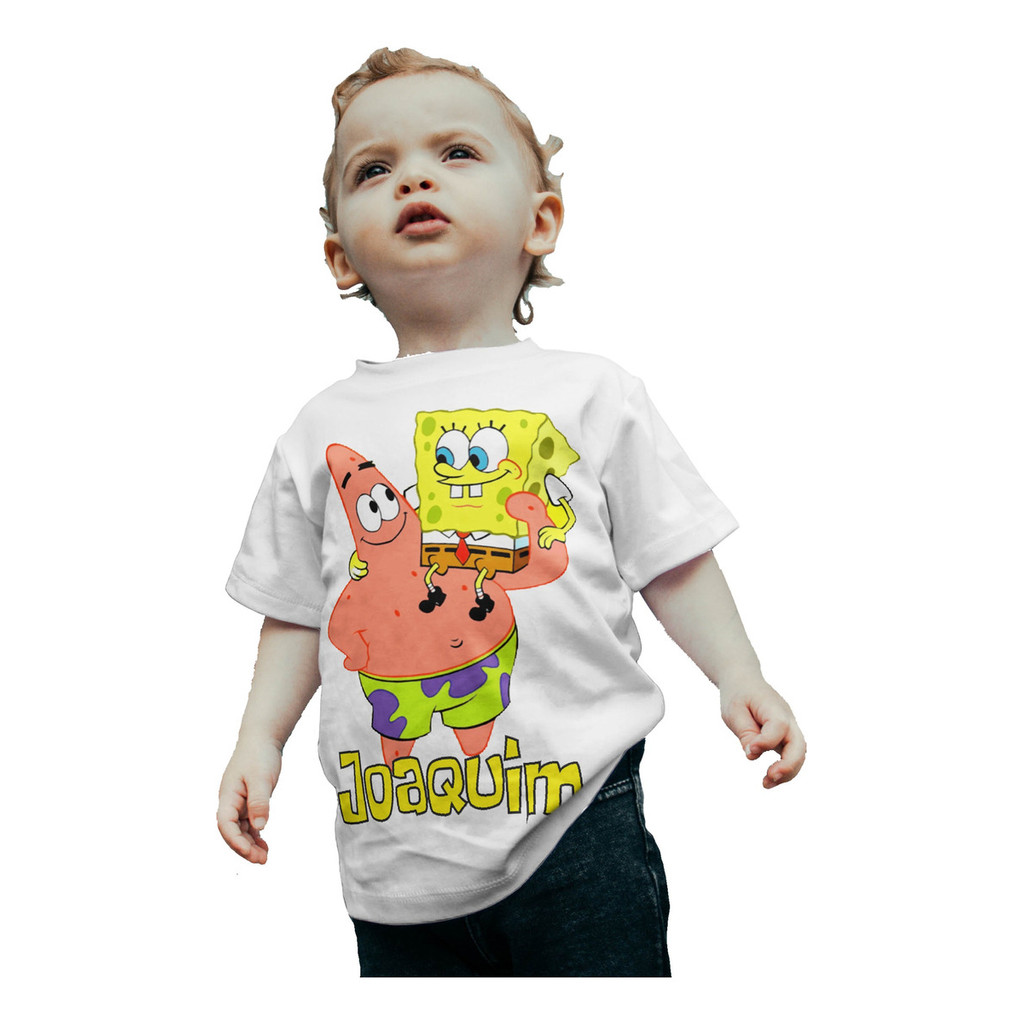 Camiseta Camisa Festa Infantil Bob Esponja Patrick Com Nome | Shopee Brasil
