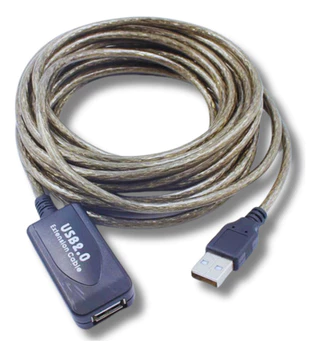 Cabo Usb 2.0 Extensor 15m Ethink Cinza Para Webcam Full Hd