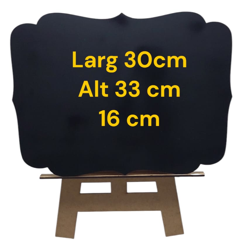 Mini Quadro Negro Cavalete 35x30cm - Mini Lousa - Enfeite - 