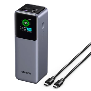 Power Bank Ugreen 25000mAh 3 em 1 Portátil 200W Cinza