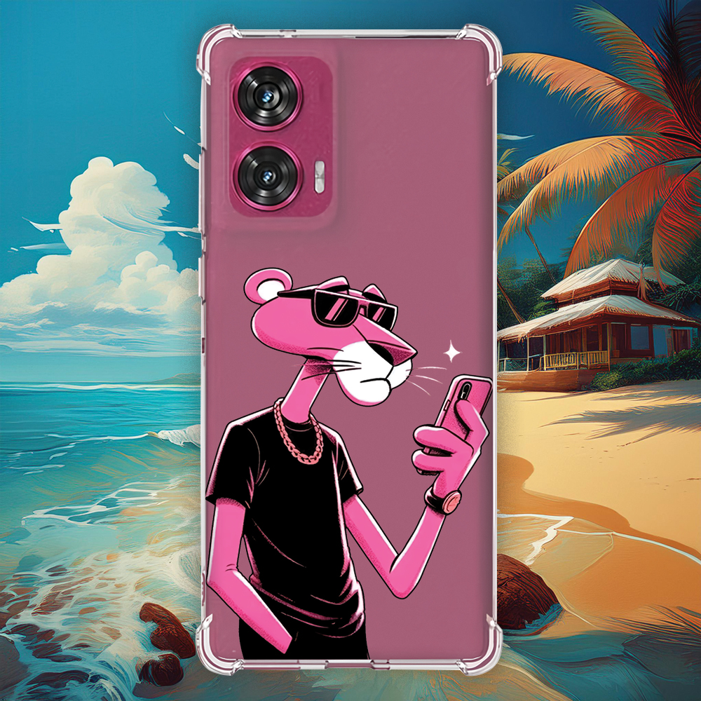 Capa Capinha (3446) PANTERA COR ROSA para MOTO G,5G,PLUS,G100,G82,G85 ...