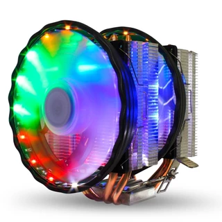 Cpu Cooler Processador 120mm Led Universal Intel Amd Fan Duplo LGA1700 2011 Am3+ Am4