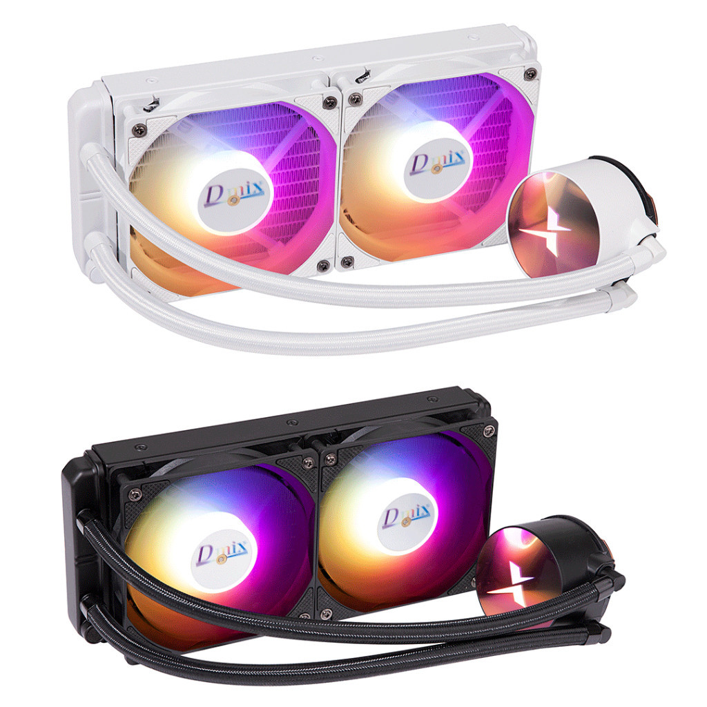 Water Cooler Fan Duplo Rgb 240mm Amd/Intel 1200 1700 X79 X99 1366 2011 1155 1150