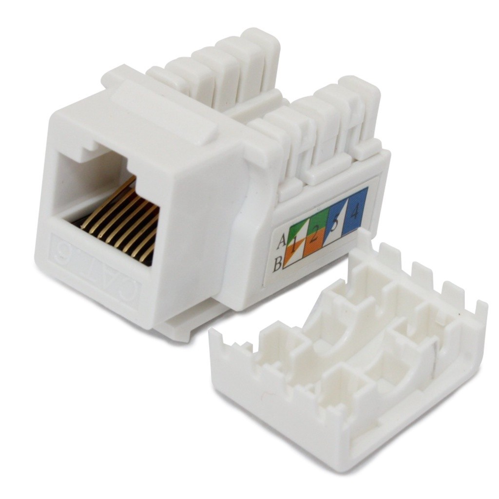 Kit 10 Conectores Femea Rj45 Keystone Cat6 Branco RJ456
