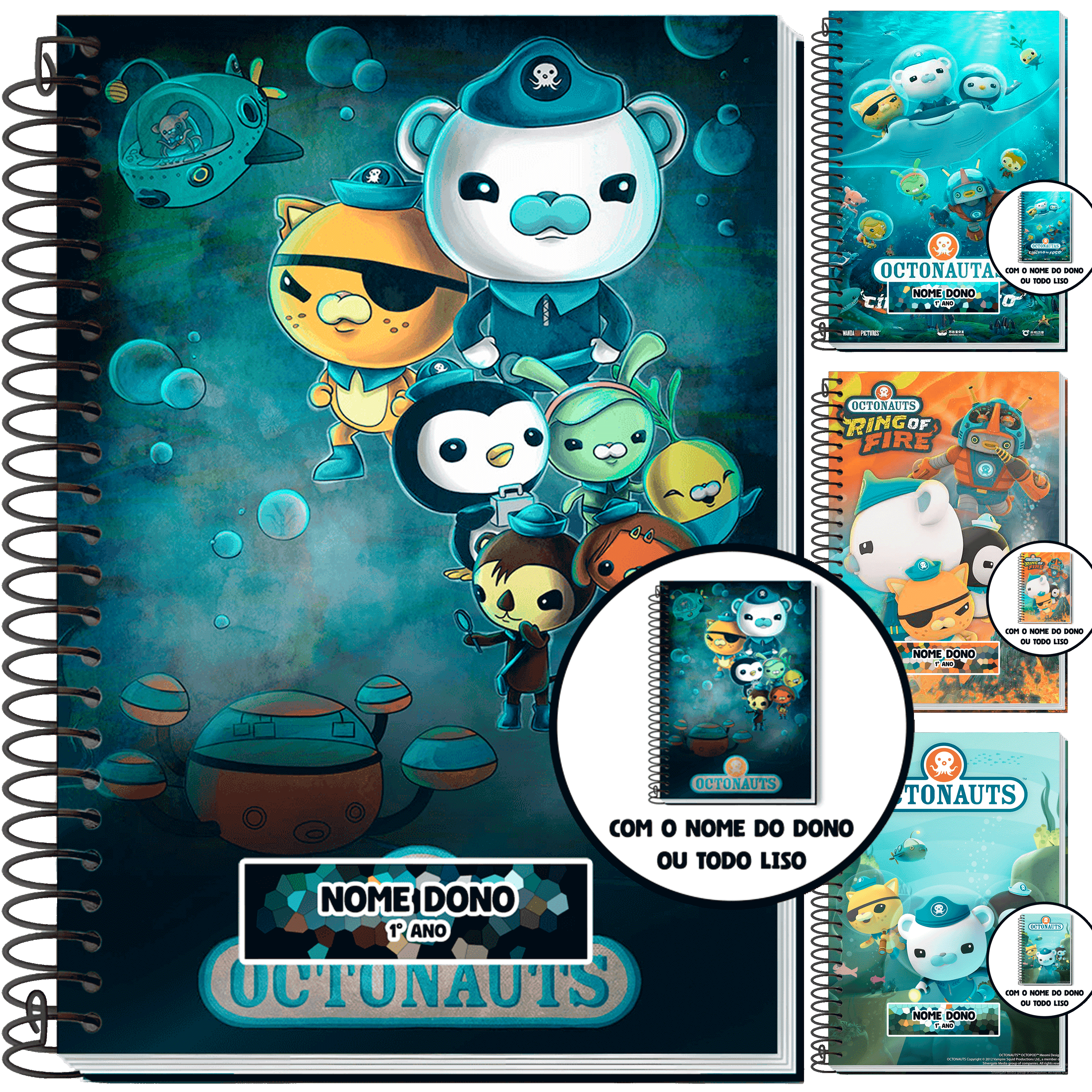 Caderno Octonautas 10 Matérias Personalizado Grande Capa Dura | Shopee ...