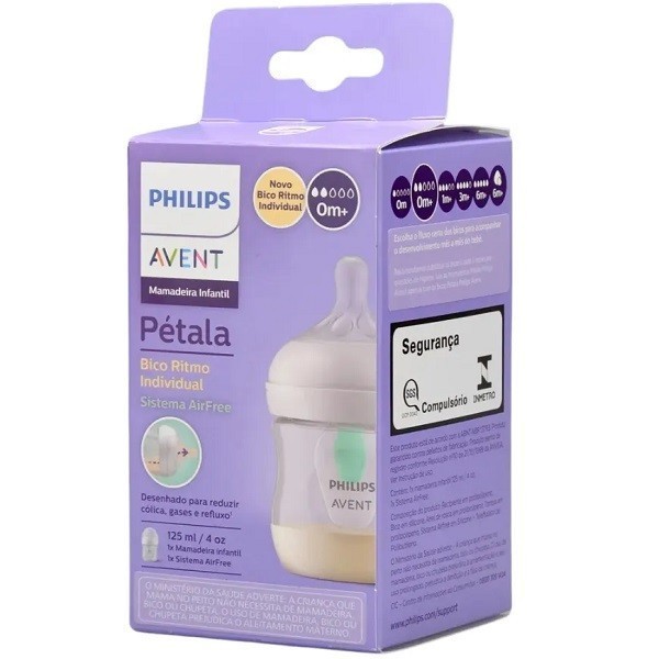 Mamadeira Petala ANTI Refluxo 3.0 AIR Free 125ML Transparente Philips ...