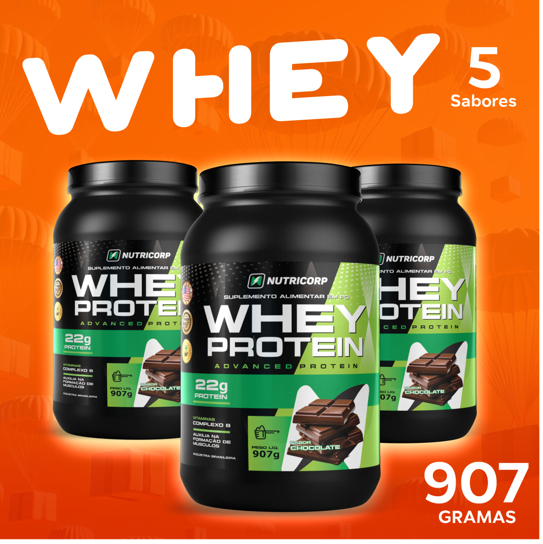 Whey Protein Concentrado 900g - Ganho de Massa Muscular, Alta Proteína ...