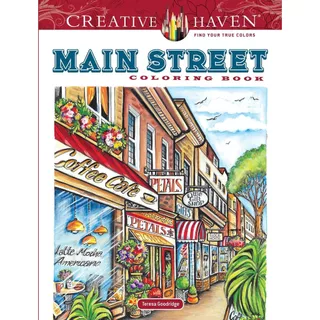 Desenhos para Colorir Creative Haven Main Street! | 30 Folhas Soltas A4/A5 90g/120g/180g + Acetato em Oferta na Shopee
