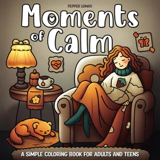 Desenhos para Colorir Moments of Calm Simple | 40 Folhas Soltas A5 90g/120g/180g + Acetato em Oferta na Shopee