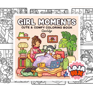 Desenhos para Colorir Girl Moments Aesthetic | 43 Folhas Soltas A5 90g/120g/180g + Acetato em Oferta na Shopee