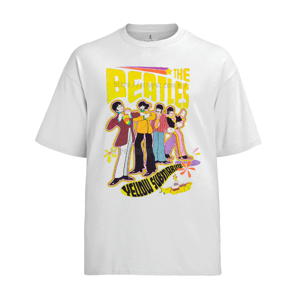 Camiseta Algodão Unissex Tshirt The Beatles Yellow Submarine