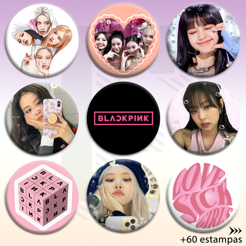 Kit Bottons Blackpink - Metálicos | Holográficos Broche Bottom