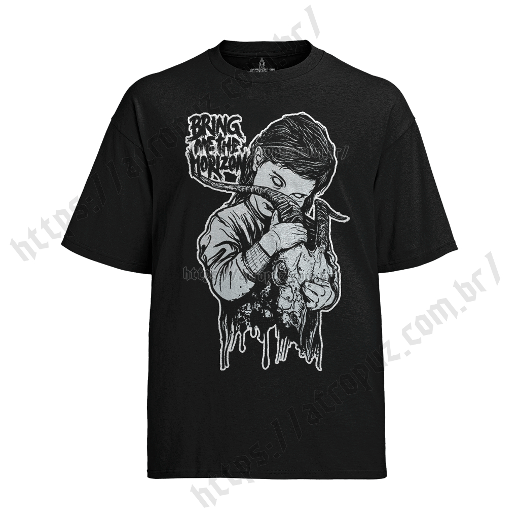 Camiseta Algodão Unissex Tshirt Bring Me The Horizon Cabeça de