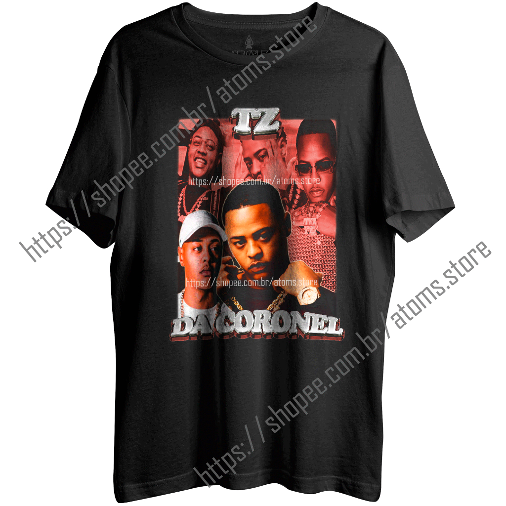 Camiseta Algodão Unissex T shirt cantor Tz da Coronel trap funk